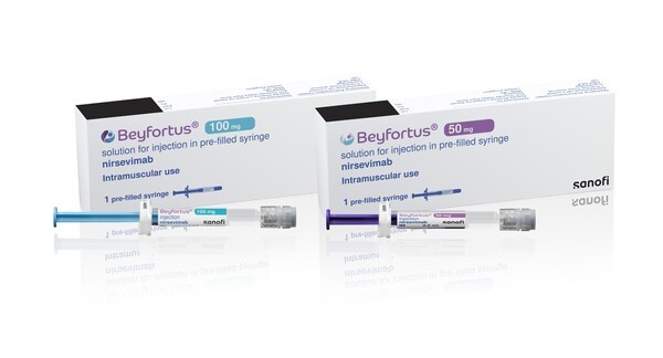 사노피 호흡기세포융합바이러스(RSV) 예방 항체주사 베이포투스 영국 유통 패키지 이미지. /사진=SK바이오사이언스
