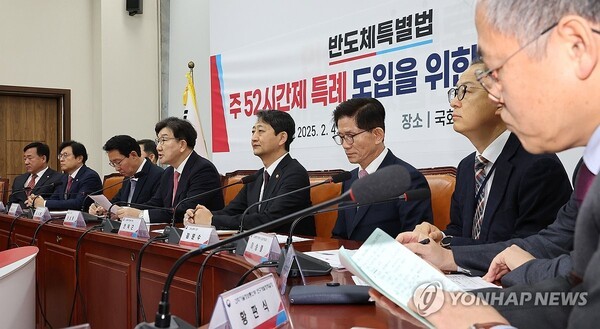 4일 서울 여의도 국회에서 반도체특별법 주52시간제 특례 도입을 위한 당정협의회가 열리고 있다./사진=연합뉴스