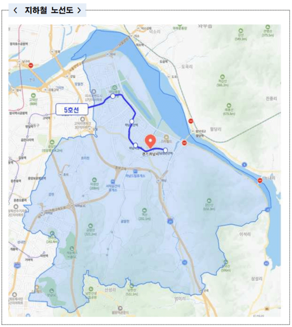 서울시의 기후동행카드를 사용할 수 있게 된 하남시 4개역(미사·하남풍산·하남시청·하남검단산역). 자료=서울특별시
