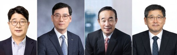 포스코퓨처엠 신임 사내외 이사 후보들. 왼쪽부터 엄기천 사장, 정대형 본부장, 허경욱 전 기획재정부 차관, 천성래 사업시너지본부장.         /사진=포스코퓨처엠