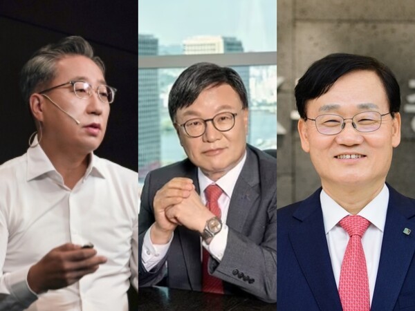 윤호영 카카오뱅크 대표(왼쪽), 김원규 LS증권 대표, IBK투자증권 서정학 대표. 사진=각 사