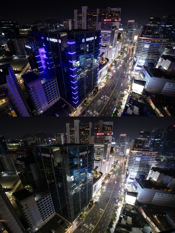 한진은 한 시간 동안 조명을 소등해 약 1톤의 탄소배출을 절감하며 글로벌 캠페인에 동참했다고 24일 밝혔다./사진=한진