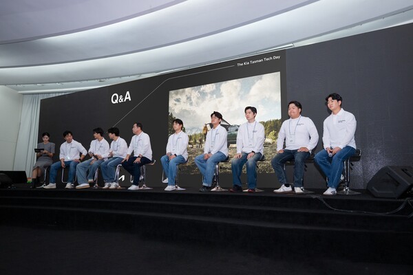 27일 열린 기아 타스만 테크데이에서 타스만을 개발한 연구원들이 질문에 답변하고 있다./사진=기아