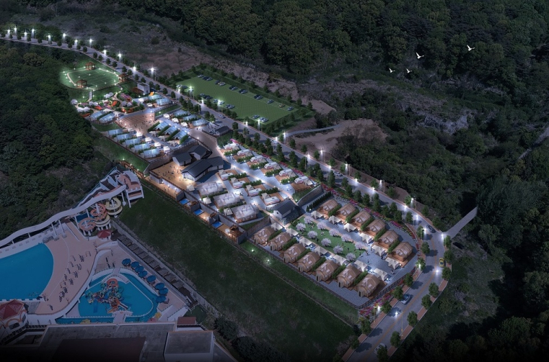 금호리조트 '아산 스파포레' 야경 조감도