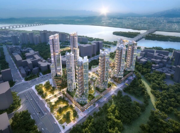 용산 정비창전면 제1구역 조합 원안 설계 조감도./사진=포스코이앤씨