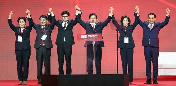 (왼쪽부터) 양향자, 안철수, 한동훈, 김문수, 나경원, 유정복 후보 /사진=연합