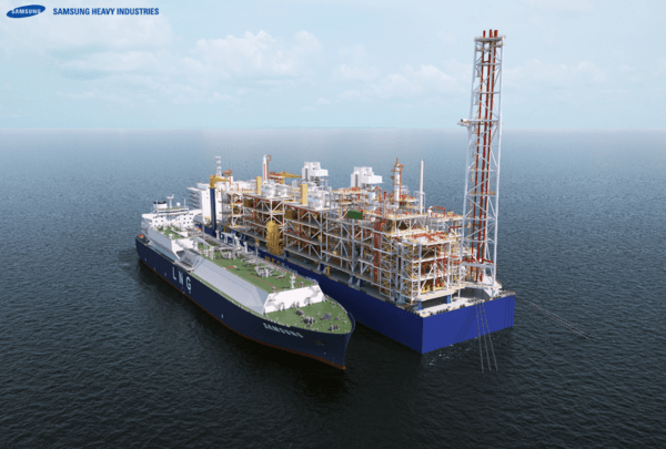 삼성중공업이 개발한 심해용 FLNG 표준모델 MLF-O 이미지 /사진=삼성중공업