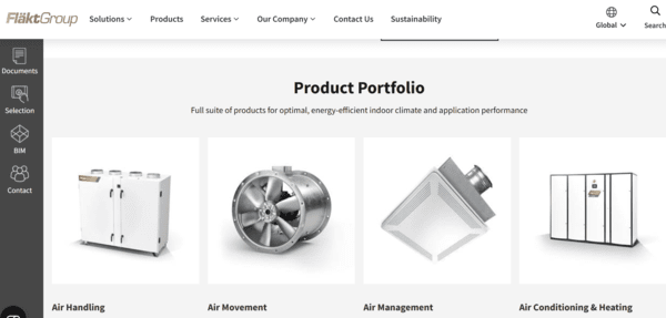 플랙트의 주요 생산 제품들 /사진=플랙트 홈페이지 캡처
