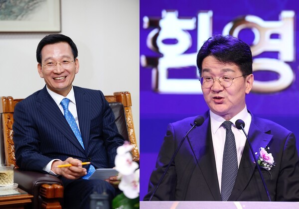 김상열 호반그룹 회장과 조원태 한진그룹 회장