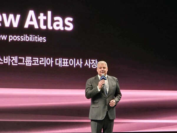 틸 셰어 폭스바겐그룹코리아 대표이사 사장이 발표하고 있다. /사진=김동하 기자