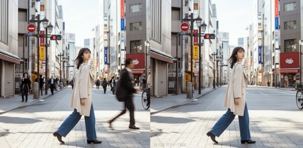 갤럭시 AI 편집 기능으로 군중을 지운 사진. 