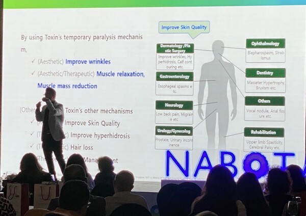 지난달 30일 카타르 도하에서 나보타 론칭 심포지엄이 진행되고 있다. /사진=대웅제약