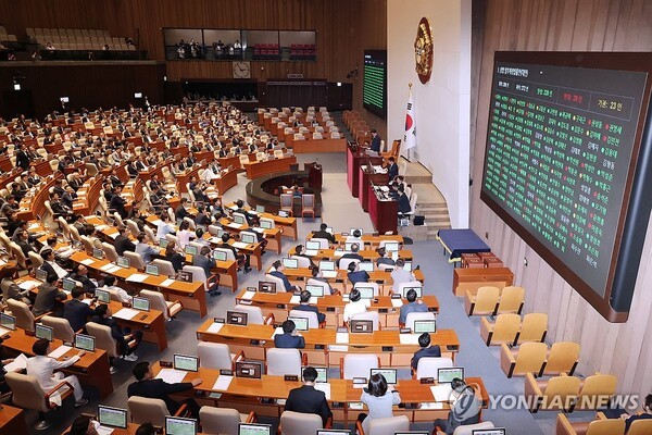 여야가 합의한 상법개정안이 3일 국회 본회의에서 통과되고 있다./사진=연합뉴스