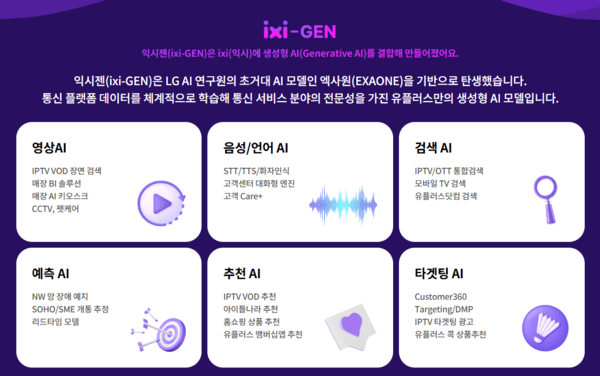 LG유플러스 익시젠 / 사진=유플러스 ixi 홈페이지 캡처