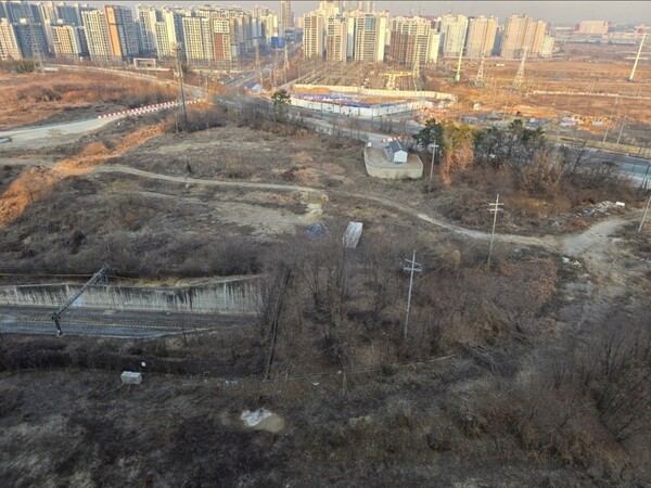 경기 남부역사가 설치될 예정이었던 해창리 715-12번지 부지. /사진=경기 남부역사 추진위 제공.