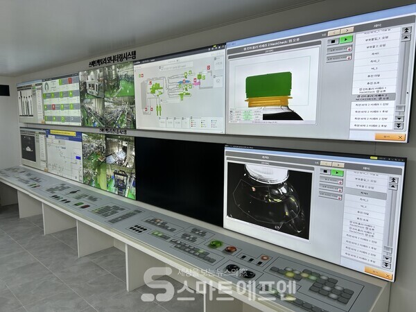 모든 것이 기록돼 철저한 관리가 가능한 제주삼다수 L5스마트팩토리의 모습./사진=김선주 기자