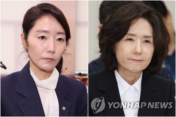 야당은 물론 여당 일각 등에서 자진사퇴 압력을 강하게 받고 있는 강선우 여성가족부(왼쪽)·이진숙 교육부 장관 후보자./사진=연합뉴스