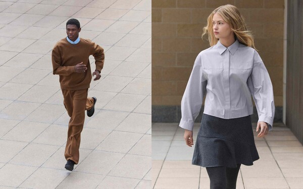 UNIQLO C 컬렉션의 시그니처 아이템 스웨트셔츠와 세련된 디자인의 여성용 크롭 코쿤 셔츠./사진=유니클로