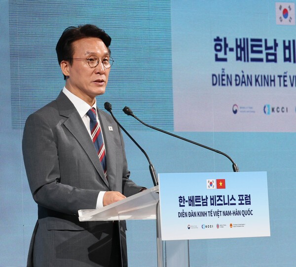 김민석 국무총리가 기조연설을 하고 있다. /사진=대한상의