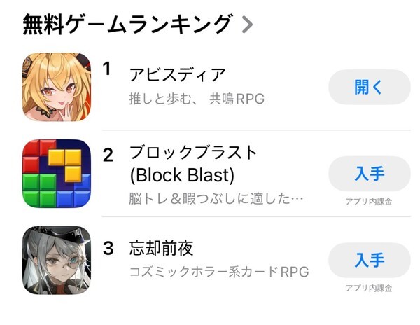 ‘어비스디아’는 20일 일본 출시 첫날 앱스토어 무료 게임 순위 1위를 달성했다. /이미지=NHN