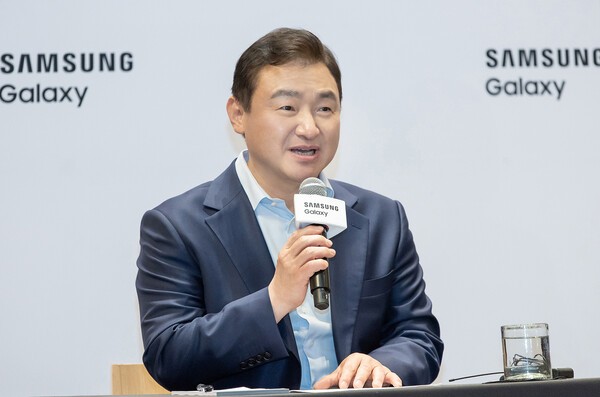 노태문 삼성전자 DX부문장 직무대행 사장이 갤럭시 언팩 2025 이후 기자간담회에 참석했다, /사진=삼성전자