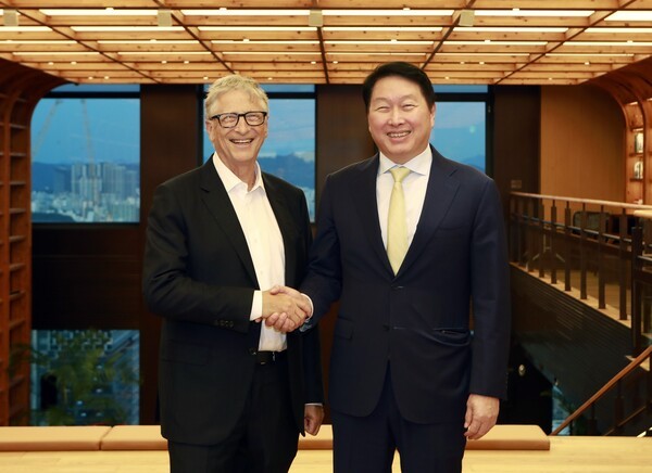 빌 게이즈 게이츠재단 이사장, 최태원 SK 회장 /사진=SK그룹