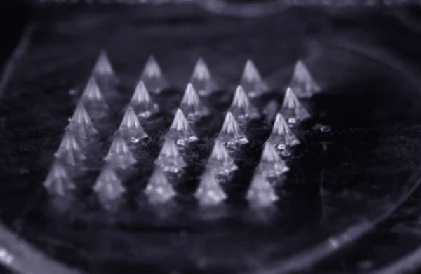 대웅테라퓨틱스가 개발한 마이크로니들 패치를 6.7배 확대 촬영한 모습/ 사진=대웅제약