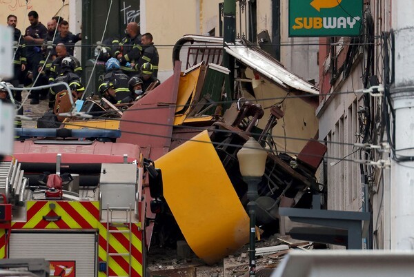 리스본 푸니쿨라 탈선 사고. /사진=연합뉴스