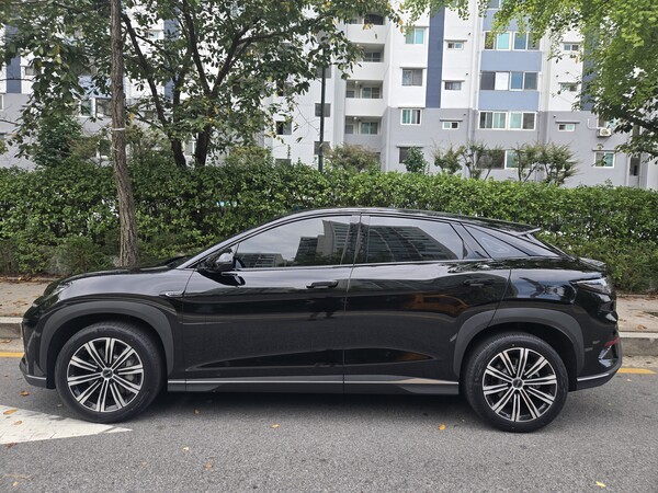 BYD 씨라이언7 측면부. /사진=김동하 기자