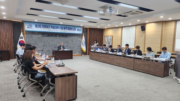 지난 17일 진행된 '제3차 영광군 기후위기 적응대책 수립' 최종 용역 보고회. /사진=영광군