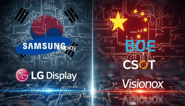 한국과 중국의 OLED 디스플레이 경쟁이 심화되고 있다. /이미지=구글 제미나이 생성