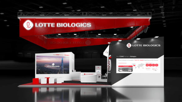 롯데바이오로직스의 CPhI World Wide 단독 전시 부스 /사진=롯데바이오로직스