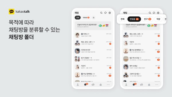 채팅방을 폴더로 분류할 수 있게 됐다. /이미지=카카오