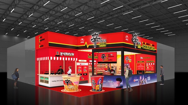 농심의 아누가 전시회 부스 렌더링 이미지