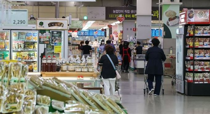 소비자들이 대형마트에서 장을 보고 있는 모습. /사진=연합뉴스