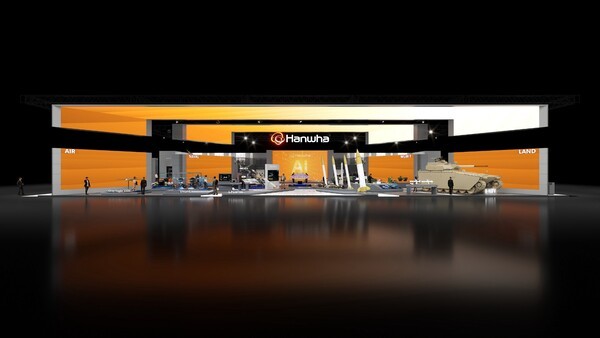 20~24일 일산 킨텍스에서 열리는 ‘서울 국제 항공우주 및 방위산업 전시회(ADEX) 2025’ 한화 부스 조감도 /이미지=한화