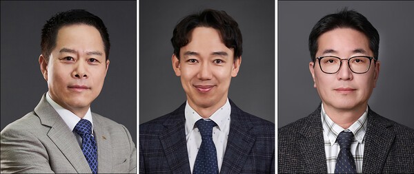  (왼쪽부터) 박상영 사장(경영총괄), 배기룡 전무이사(의약연구개발본부장), 정대석 상무이사(인사기획부문장)/사진=광동제약