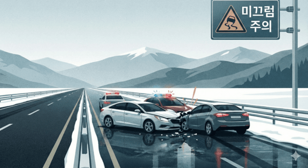 대형 사고의 상당수가 블랙아이스 구간에서 발생한다. /이미지=구글 제미나이 생성