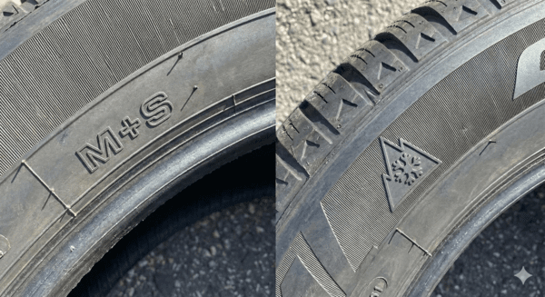 M+S 일반 사계절 타이어와 올웨더 타이어 비교 /이미지=구글 제미나이 생성